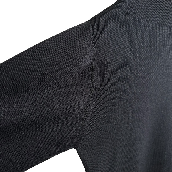 Vintage 90s Belford 100% Silk Black Longline Cardigan Sweater Minimalist Classic - Picture 9 of 16